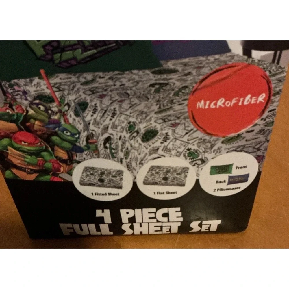 Nickelodeon Teenage‎ Mutant Ninja Turtles Kids 4-Piece Full Sheet Set Microfiber - Picture 2 of 7